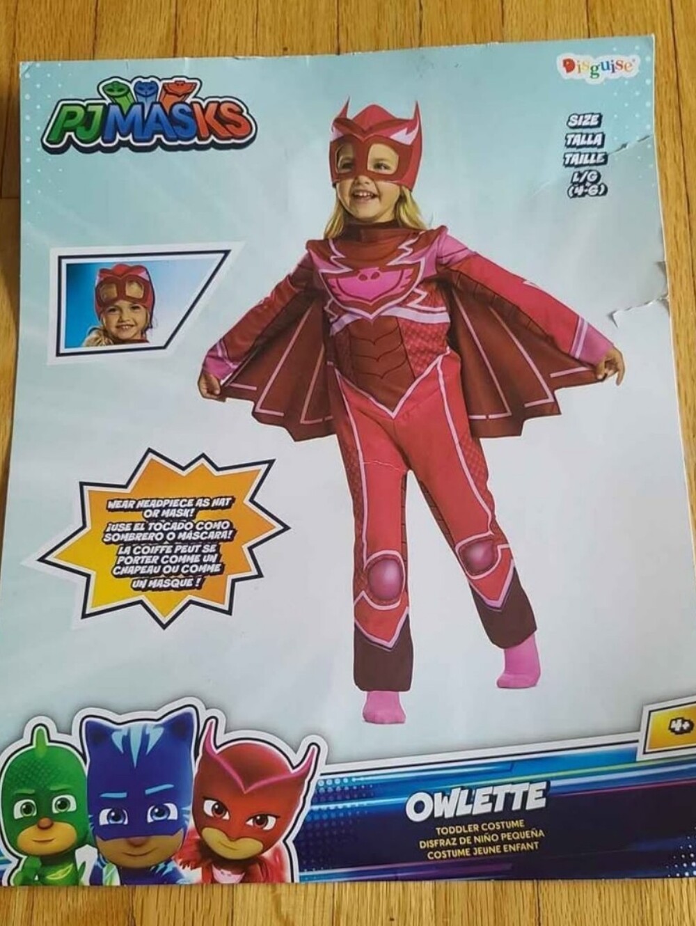 2 for $25 - Disguise PJ Masks Owlette Costume - Large 4-6 Years - 3 pieces